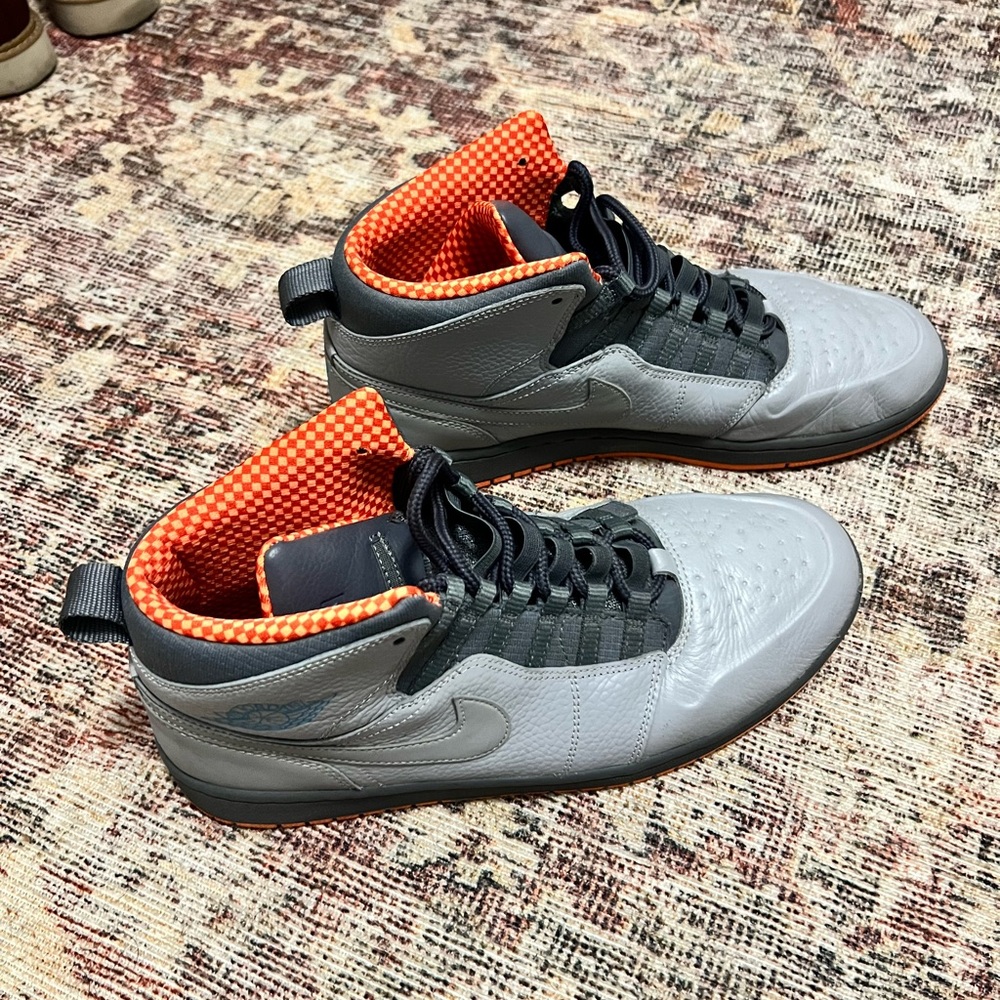 Nike Gray and Orange High-Top Sneakers